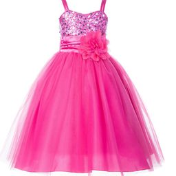 BAESD Girls Floral Net Fit & Flare Maxi Opaque Party Dress-picture-17