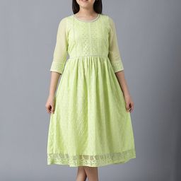 AURELIA Girls Self Designed A-Line Midi Dress-48