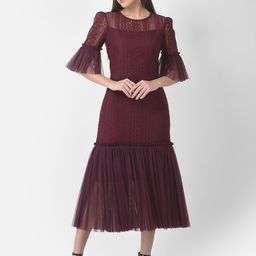 Eavan Net A-Line Midi Dress-1