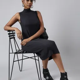 SHOWOFF High Neck Sleeveless Opaque Bodycon Dress-image-47