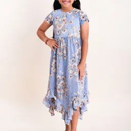KiddoPanti Floral Print Georgette Fit & Flare Midi Dress-image-11