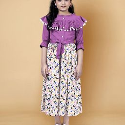 FASHION DREAM Floral Print Puff Sleeve Crepe Fit & Flare Midi Dress-image-86