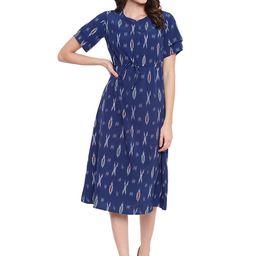 Mayra Ethnic Motifs Printed A-Line Midi Dress-image-44