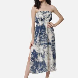 ALL WAYS YOU Abstract Printed Strapless Fit & Flare Midi Dress-picture-15