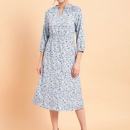 MINT STREET Floral Print Crepe Fit & Flare Midi Dress-image-69