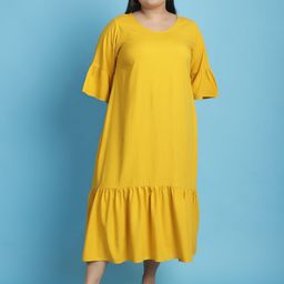 theRebelinme Women Plus Size Bell Sleeve A-Line Midi Dress-picture-49
