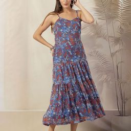 plusS Floral Print A-Line Midi Dress-image-59