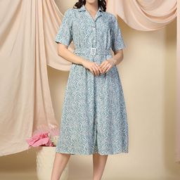 FASHION DREAM Floral Printed A-Line Midi Dress-image-50