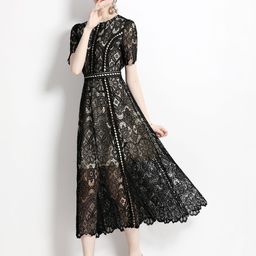 JC Collection Self Design A-Line Midi Dress-image-17