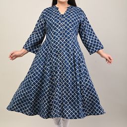 KALINI Geometric Printed A-Line Kurta-picture-10