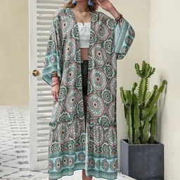 JC Mode Floral Printed Longline Straight Shrug-58