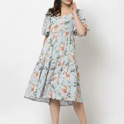 Gipsy Blue Floral Empire Midi Dress-picture-26