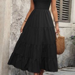 StyleCast x Revolte Layered Round Neck A-Line Midi Dress-image-69