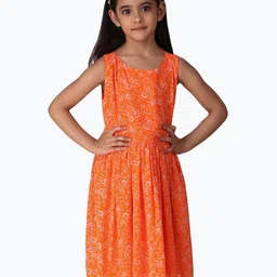 Creative Kids Girls Floral Printed Fit & Flare Dress-50