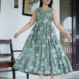 Mintmarie Floral Printed Fit & Flare Midi Dress-picture-1