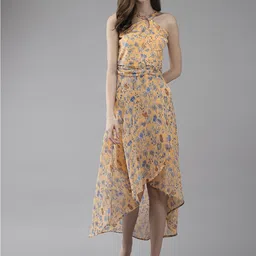BAESD Floral Print Georgette A-Line Midi Dress-image-41