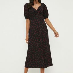 DOROTHY PERKINS Knot Detail Floral Print Puff Sleeve Midi Dress-image-47