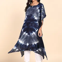 Maaesa Tie and Dye Extended Sleeves Kaftan Midi Dress-picture-27