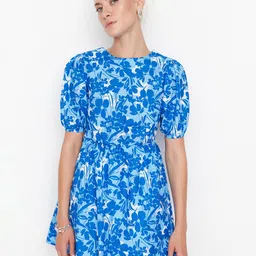 Trendyol Floral Printed Puff Sleeve A-Line Mini Dress-picture-25