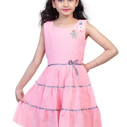 Nottie Planet Girls Pink Layered Dress-image-51