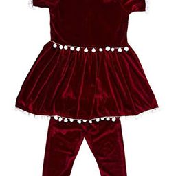 LYTIX Girls Fit and Flare Lace-Up Velvet Dress-image-1