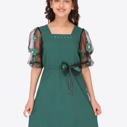 CUTECUMBER Green & Black Net Dress-image-22