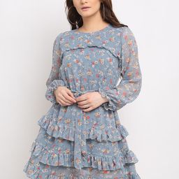 La Zoire Floral Tiered Dress with Ruffle Details-image-74