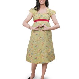 mama & bebe Women Floral Print Puff Sleeve Maternity Sheath Dress-image-99