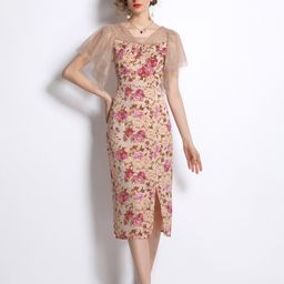 JC Collection WOMENMulticoloured Floral Sheath Midi Dress-image-74