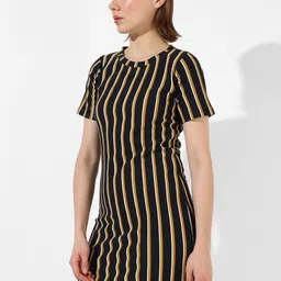 Campus Sutra Striped Sheath Mini Dress-image-49