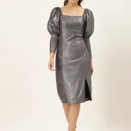 BLANC9 Grey Sheath Dress-image-14