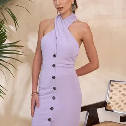 STYLECAST X KASSUALLY Halter Neck Sheath Dress-image-28