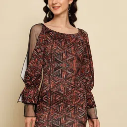 BAESD Geometric Print Bodycon Dress-image-3