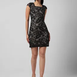 Van Heusen Woman Self Design Square Neck Sheath Mini Dress-picture-33