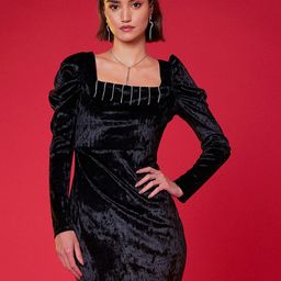 SASSAFRAS Black Velvet Sheath Dress-picture-20