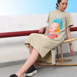Athena Graphic Printed T-shirt Dress-image-16
