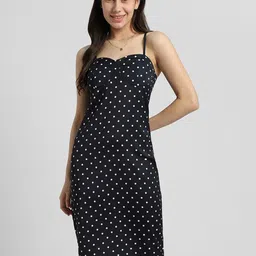 FOREVER 21 Polka Dots Printed Shoulder Straps Sheath Dress-picture-18