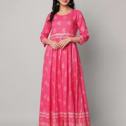 God Bless Ethnic Motifs Ethnic Maxi Ethnic Dress-picture-11