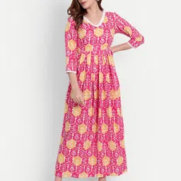 githaan Ethnic Motifs V-neck Maxi Dress-image-15