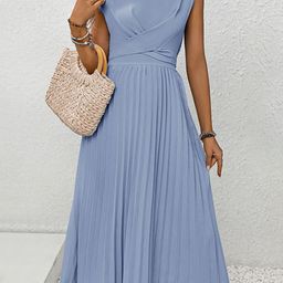 StyleCast x Revolte Blue Striped Sleeveless Maxi Dress-image-75