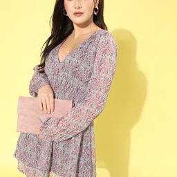 SCORPIUS Floral Print Chiffon Dress-image-71