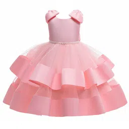 StyleCast Pink Embellished Flared Bow Maxi Dress-image-60