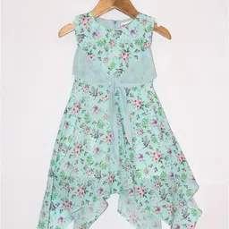Peppermint Girls Green Floral Midi Dress-image-0