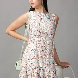 SHOWOFF Red & White Floral Midi Dress-picture-48