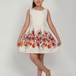 BLANC9 Girls Floral Cotton Dress-image-43