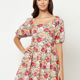 HOUSE OF S Red Floral Dress-image-44