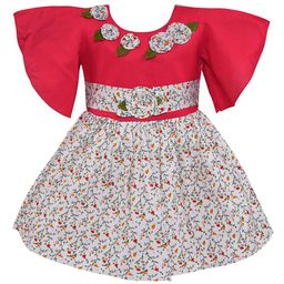 Wish Karo Red & White Floral Dress-image-29