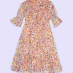 Pantaloons Junior Bell Sleeves Floral Dress-57