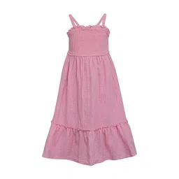 A Little Fable Pink Smocked And Tiered Midi Dress-image-64