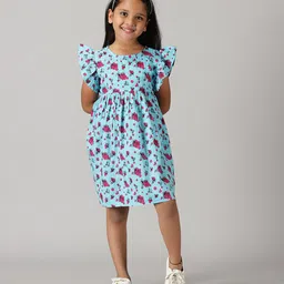 KiddoPanti Girls Conversational Printed Pure Cotton Fit & Flare Dress-picture-47